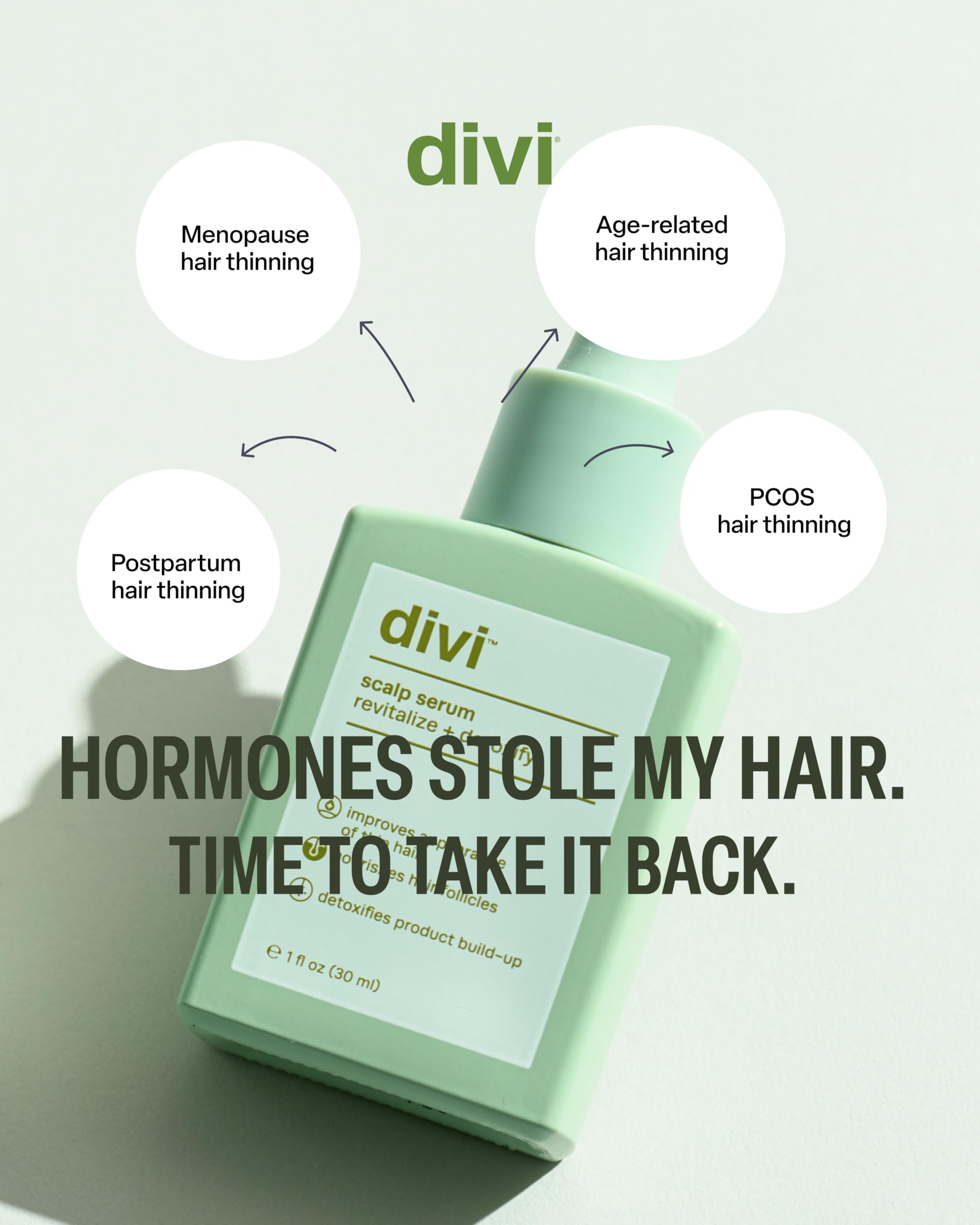 Cosmo award badge for Divi scalp serum lending credibility
