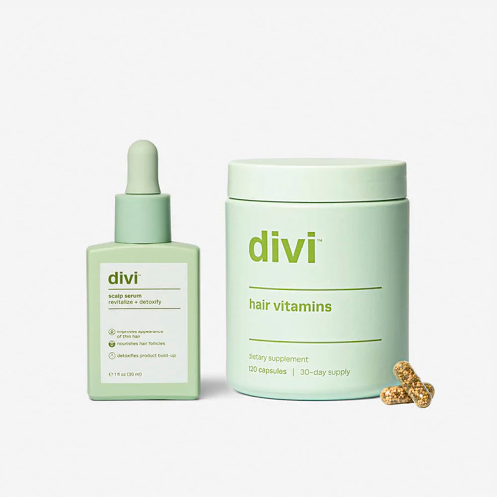 Divi Healthy Hair Bundle before-after look suggesting improved hair appearance.