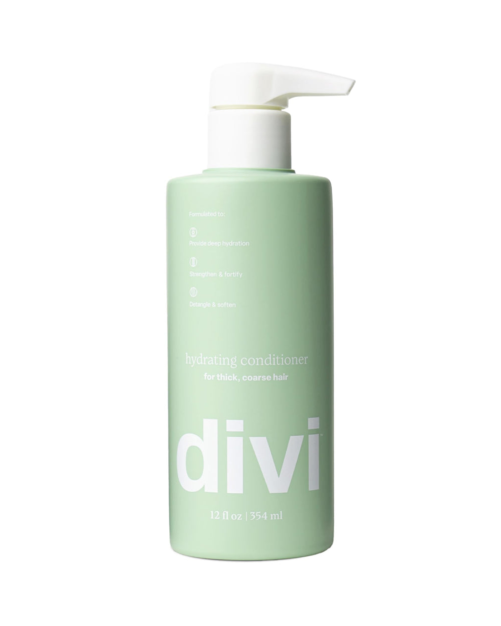 Divi Hydrating Conditioner bottle promotes lasting hydration for silky, easy-to-manage hair.