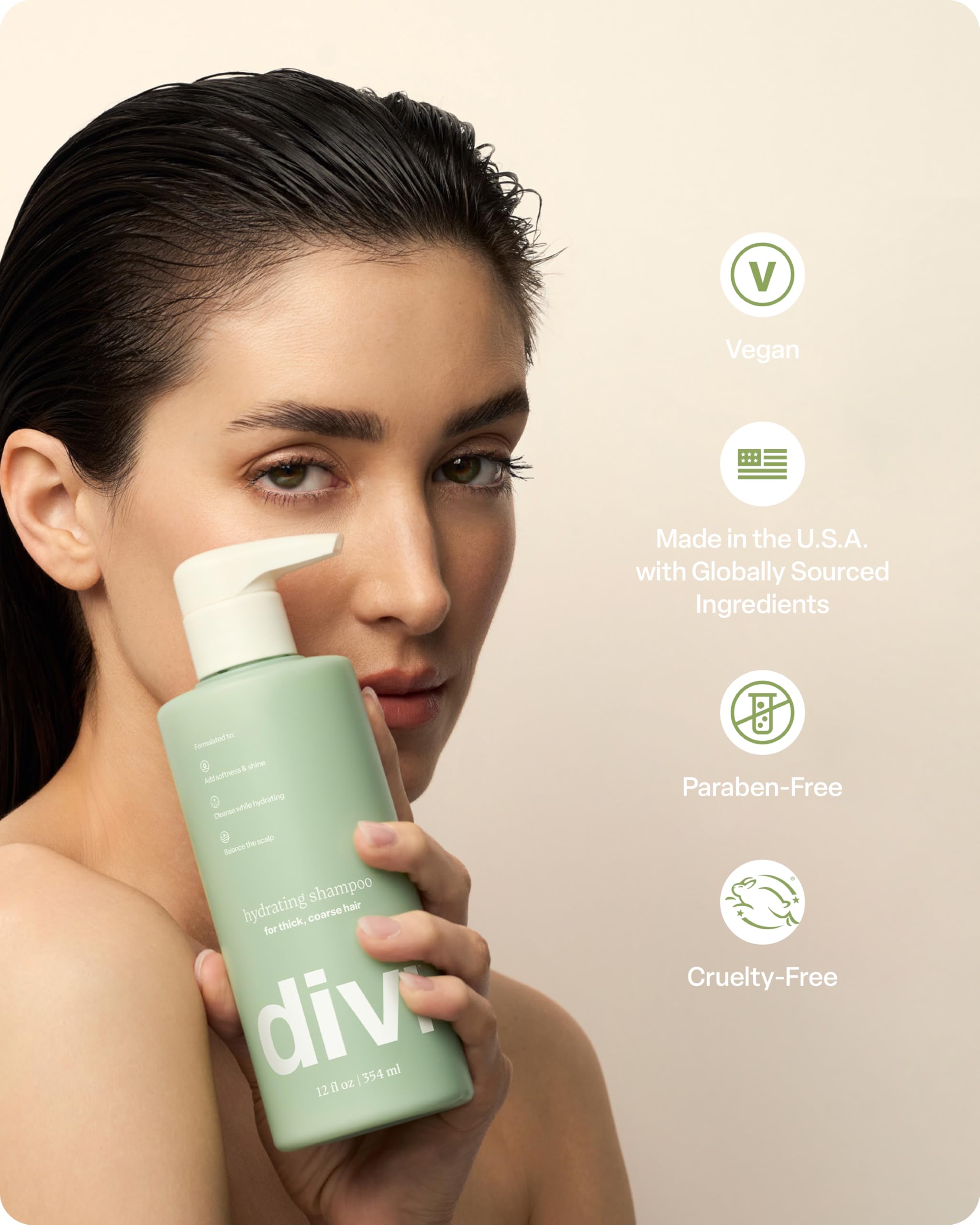 Divi Hydrating Shampoo menthol cooling sensation on the scalp.