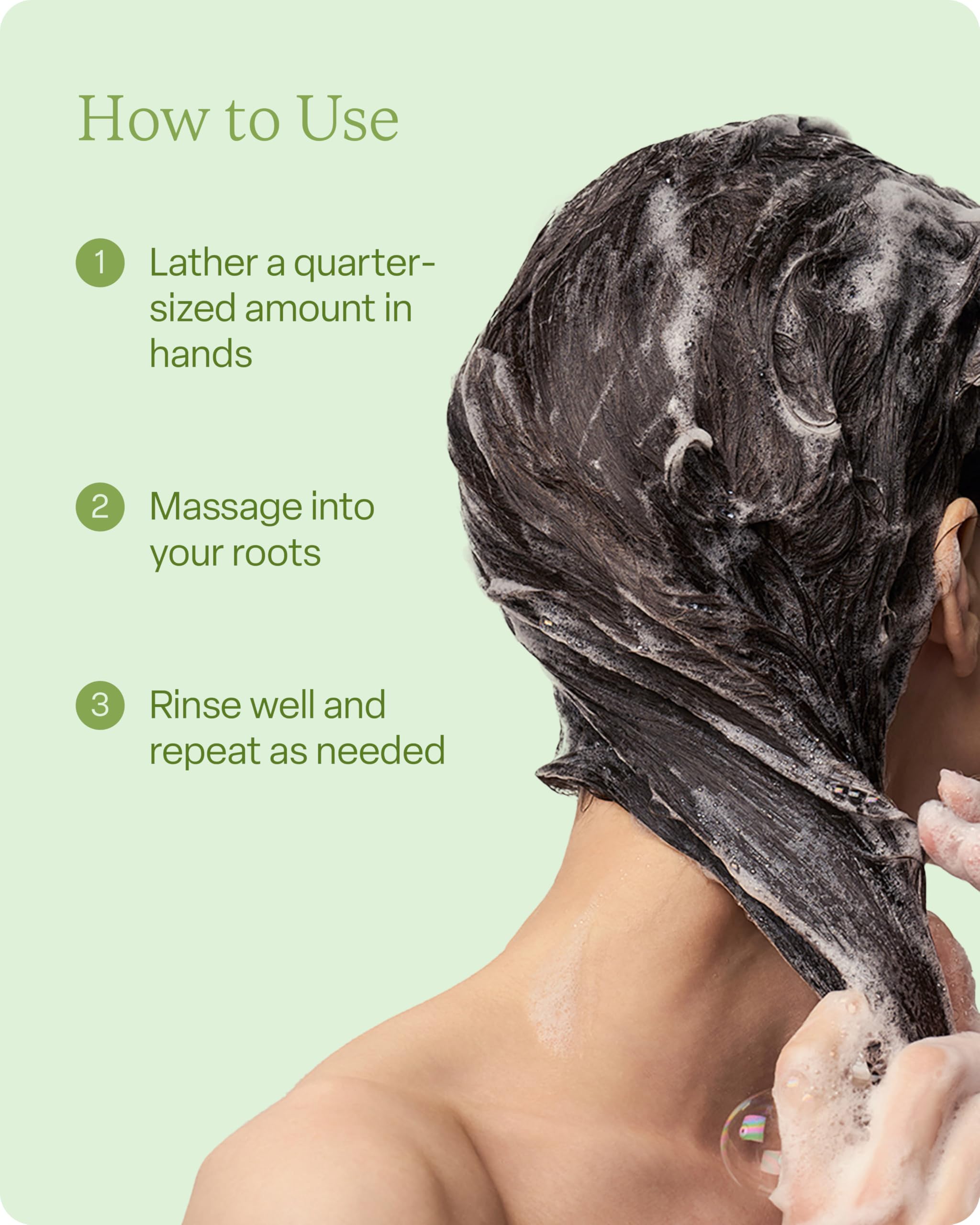 Divi Hydrating Shampoo amino acids graphic implies stronger hair fibers.