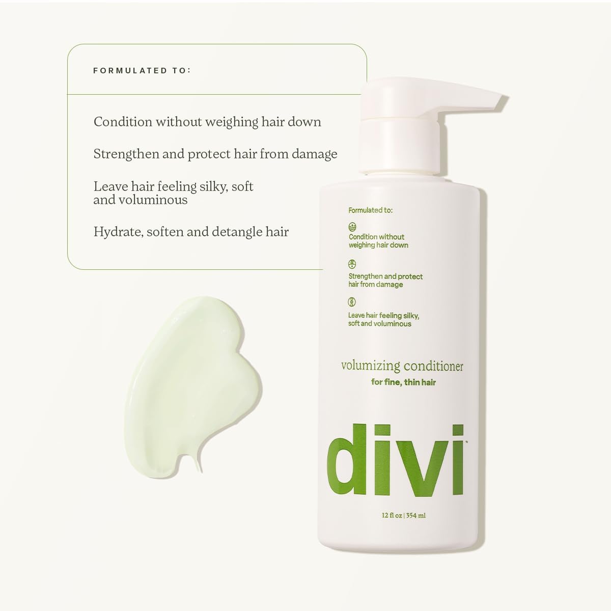Divi Leave-In Conditioner spray application highlights heat protection during styling.