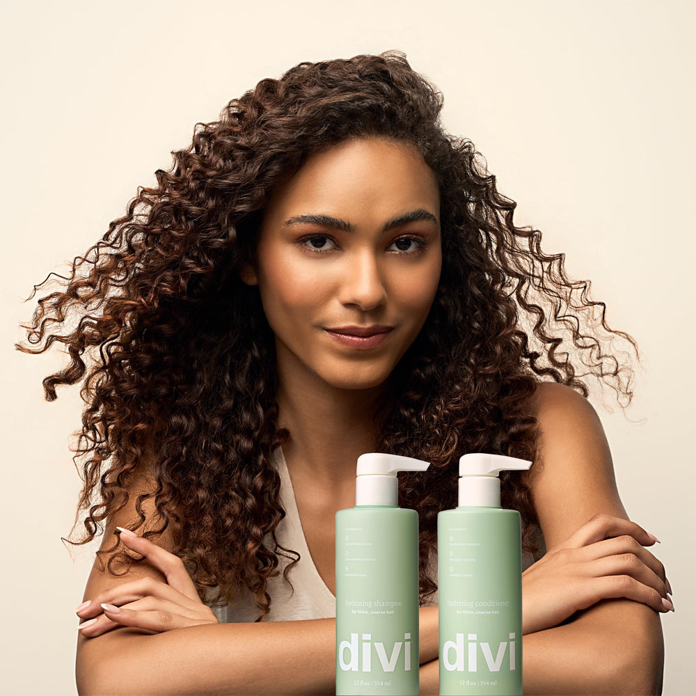 Divi moisturized hair close-up showing silky softness after treatment