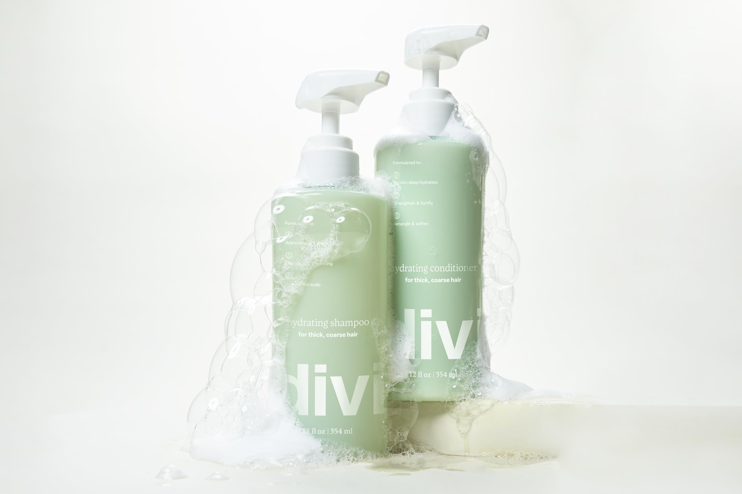 Divi packaging label highlighting eco-friendly packaging and vegan formula