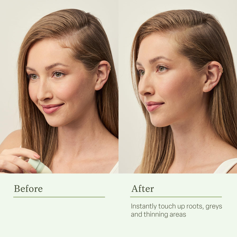 Divi Root Touch-Up Powder on-the-go usage in motion.
