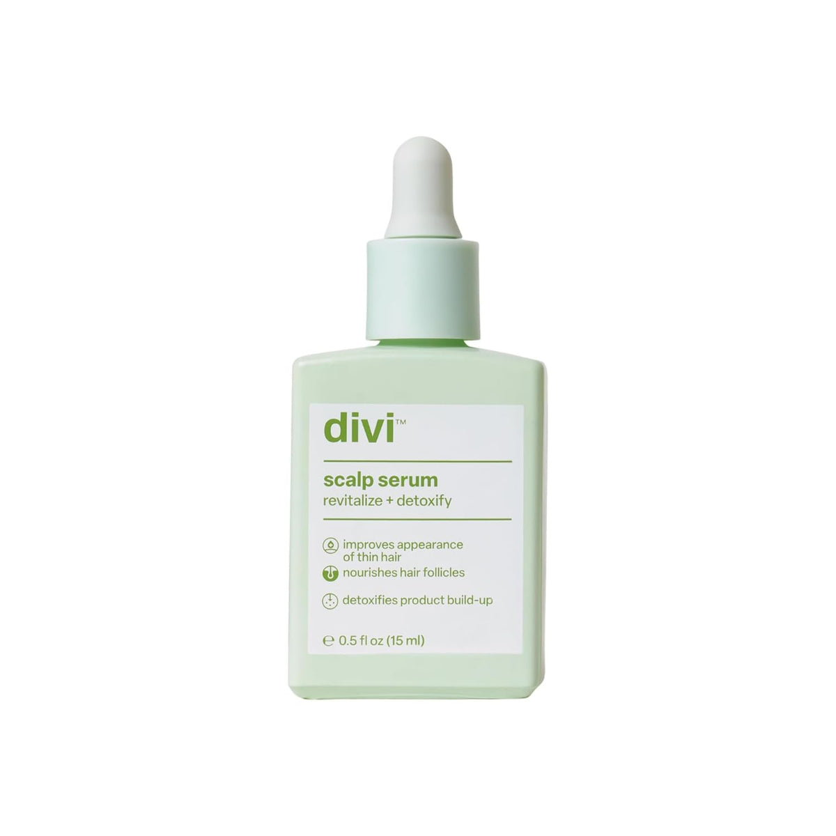 Divi Scalp Serum 15ml bottle for precise, even scalp coverage