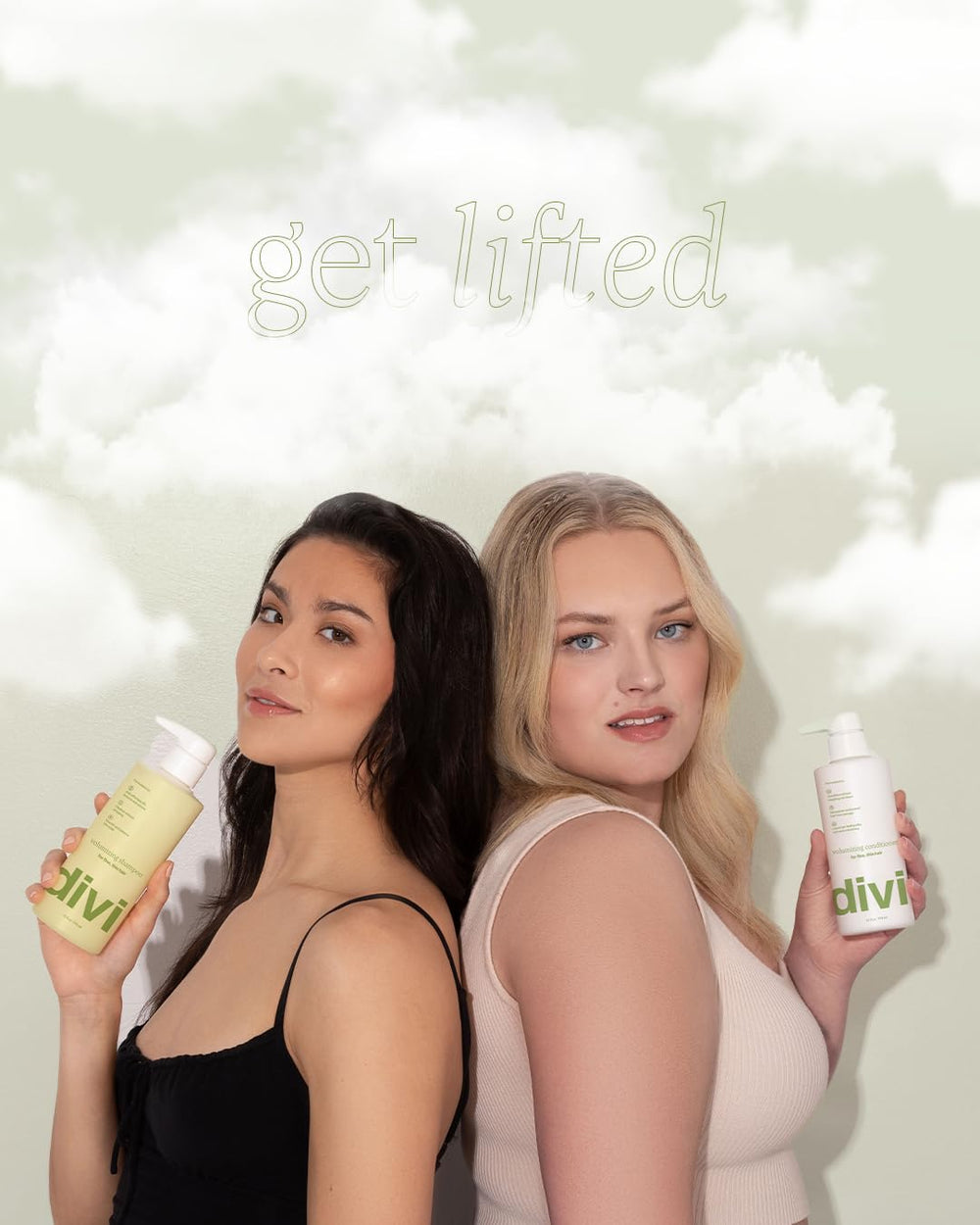 Divi Volumizing Conditioner close-up revealing smooth, easy-to-style hair.