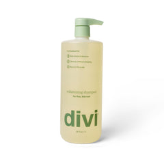 Divi Volumizing Shampoo bottle front view showing lightweight volume benefit for fuller-looking hair