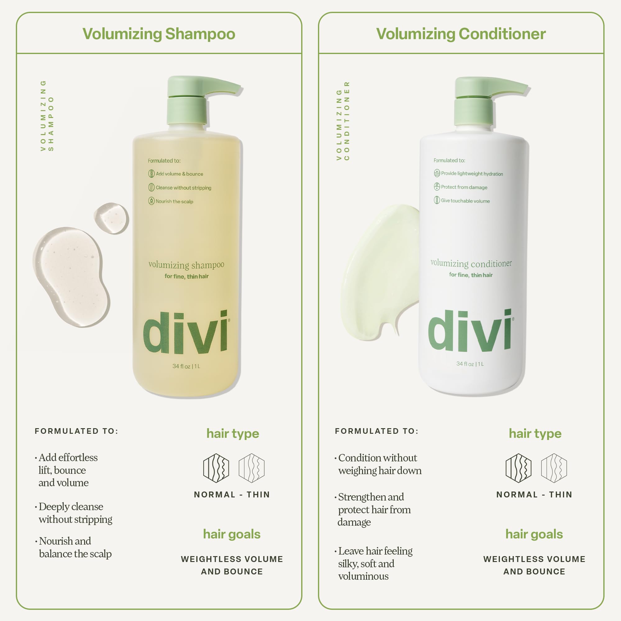 Divi Volumizing Shampoo after-wash look with added body and bounce
