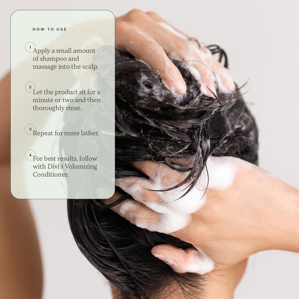 Divi Volumizing Shampoo color-safe claim on bottle for color-treated hair