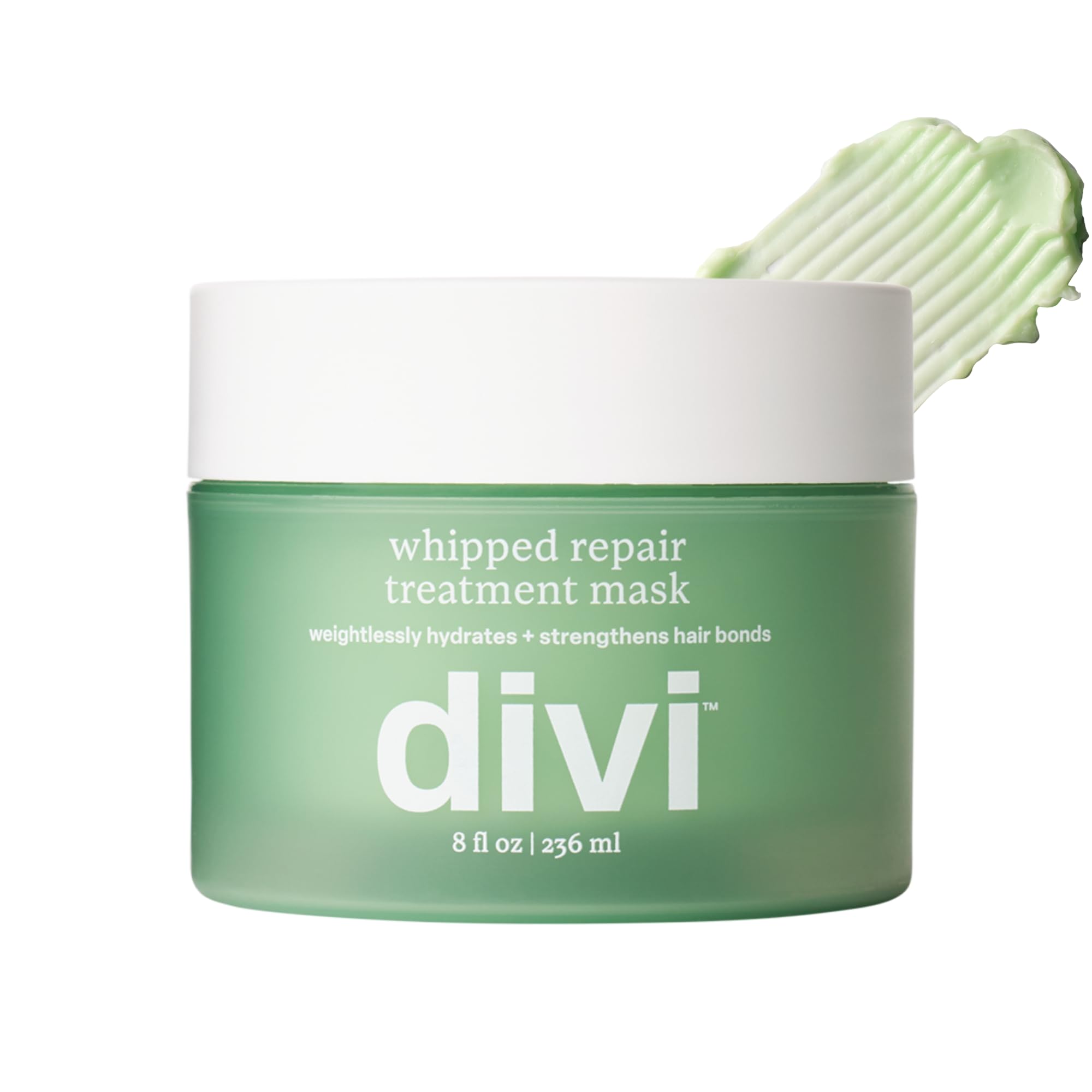 Divi Whipped Repair Hair Mask bottle front for deep conditioning on dry and damaged hair.