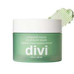 Divi Whipped Repair Hair Mask bottle front for deep conditioning on dry and damaged hair.