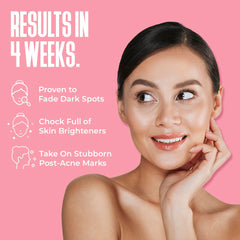 Divine Derriere brightening serum swirl highlights a lightweight formula for face and body.