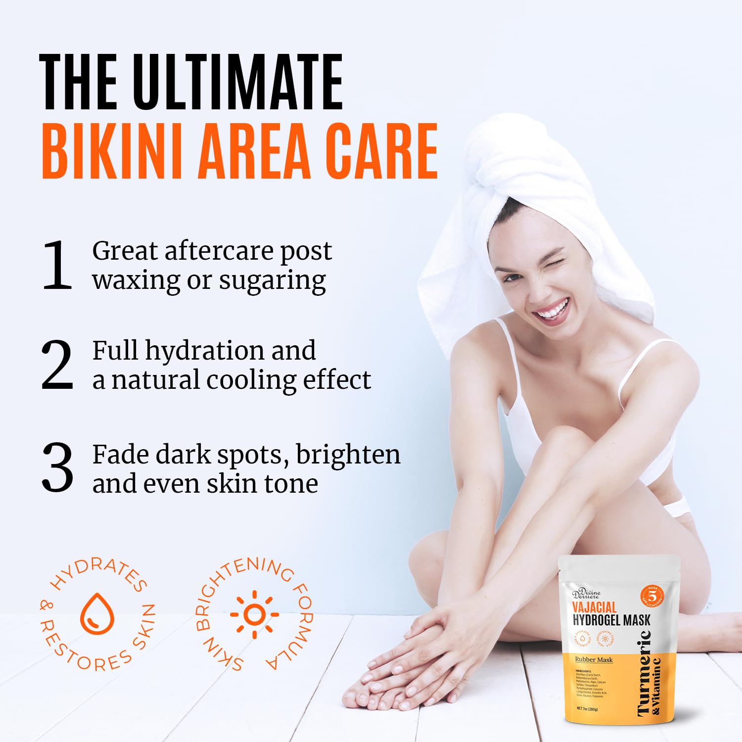 Divine Derriere hydrogel mask application spread shows glow-ready hydration for skin