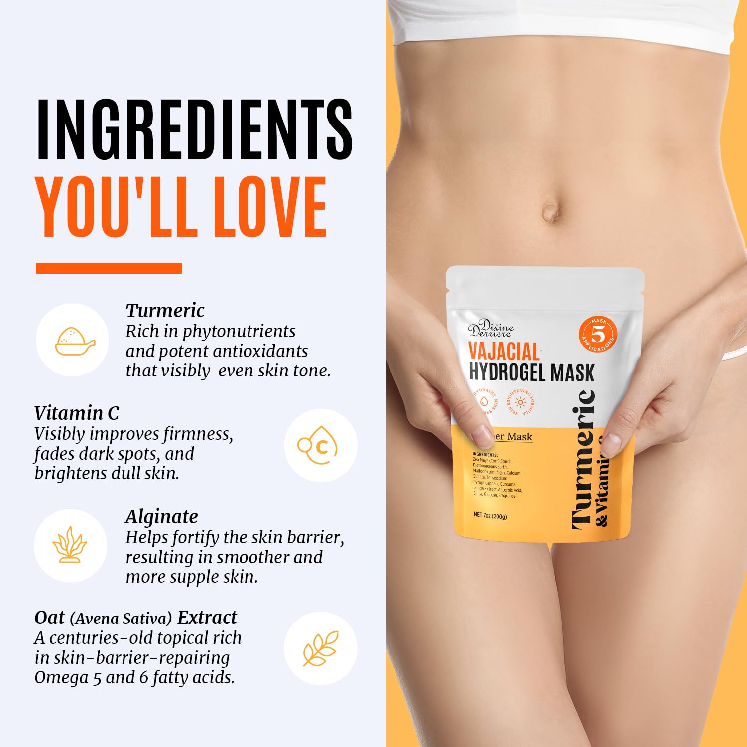 Divine Derriere turmeric and vitamin C offer antioxidant skin support