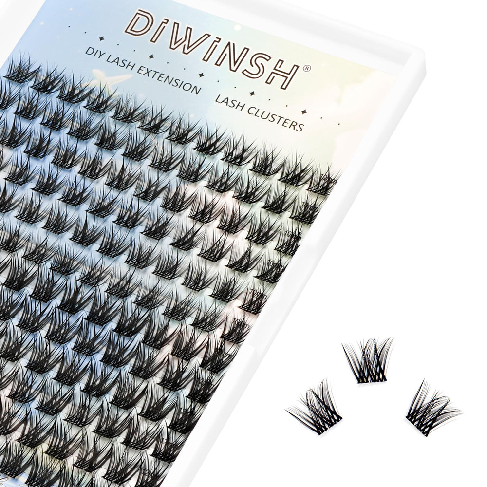 DIWINSH lash clusters 144pcs pack 10-12mm for natural daily lashes and easy DIY makeup.