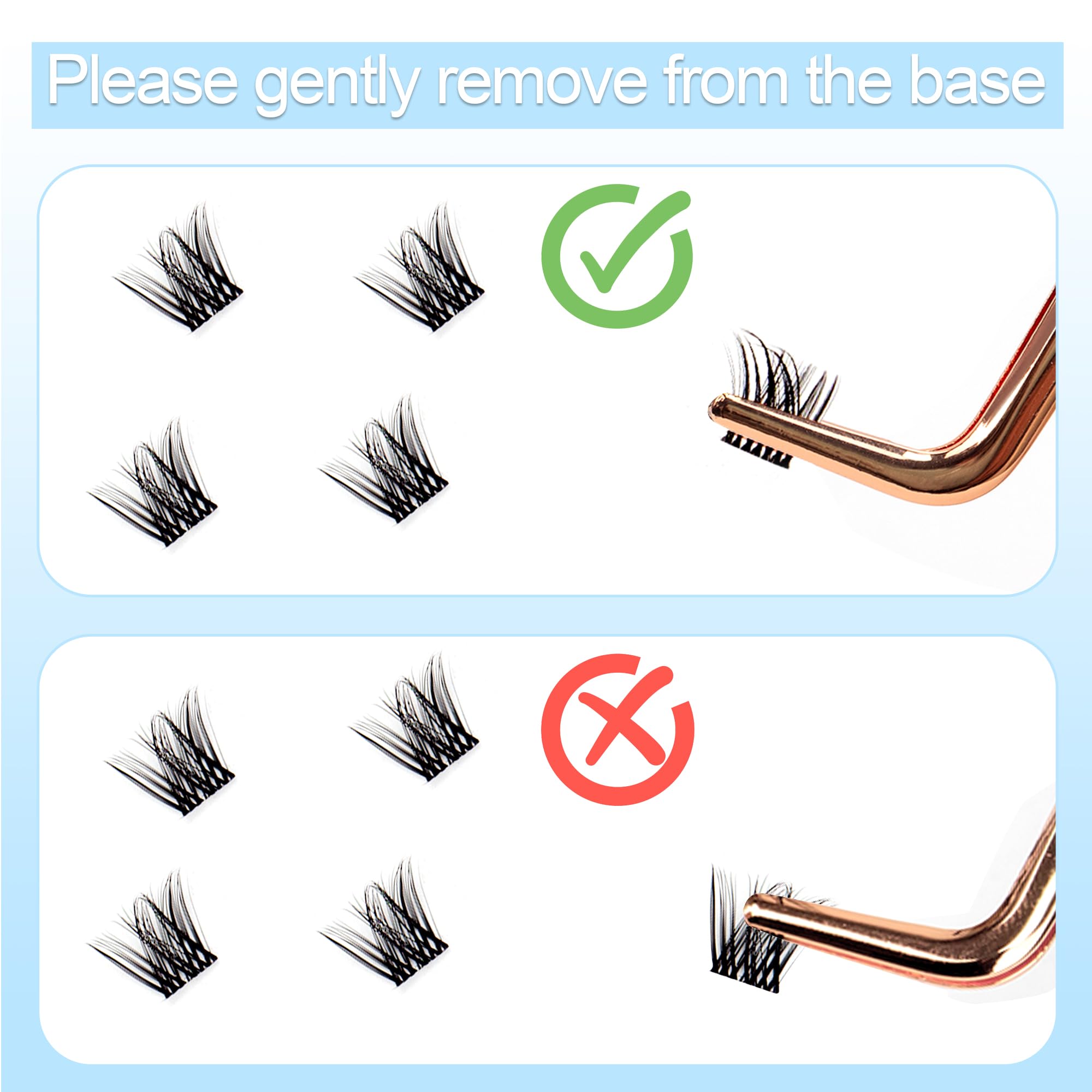 DIWINSH soft invisible-band lashes provide comfortable wear and natural look.