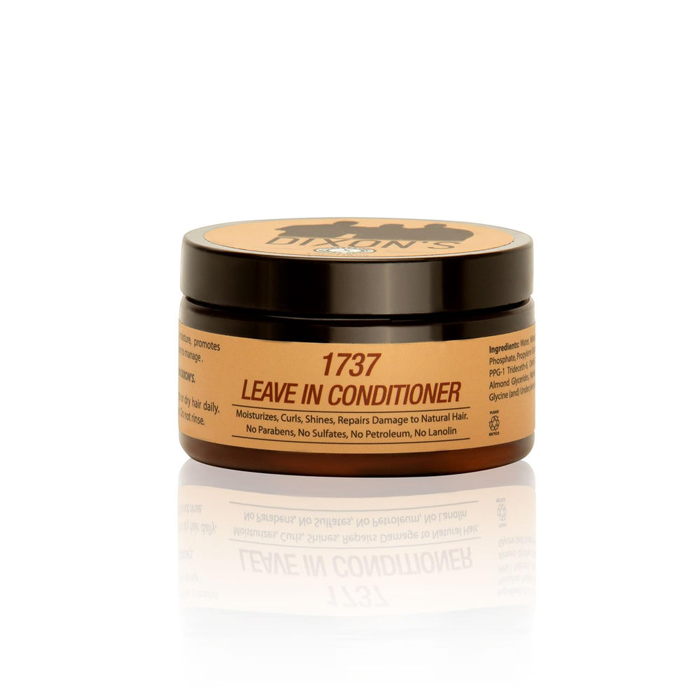 Dixon's 1737 leave-in conditioner bottle pouring for instant moisture