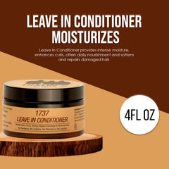 Dixon's 1737 leave-in conditioner applied to damp curls for definition