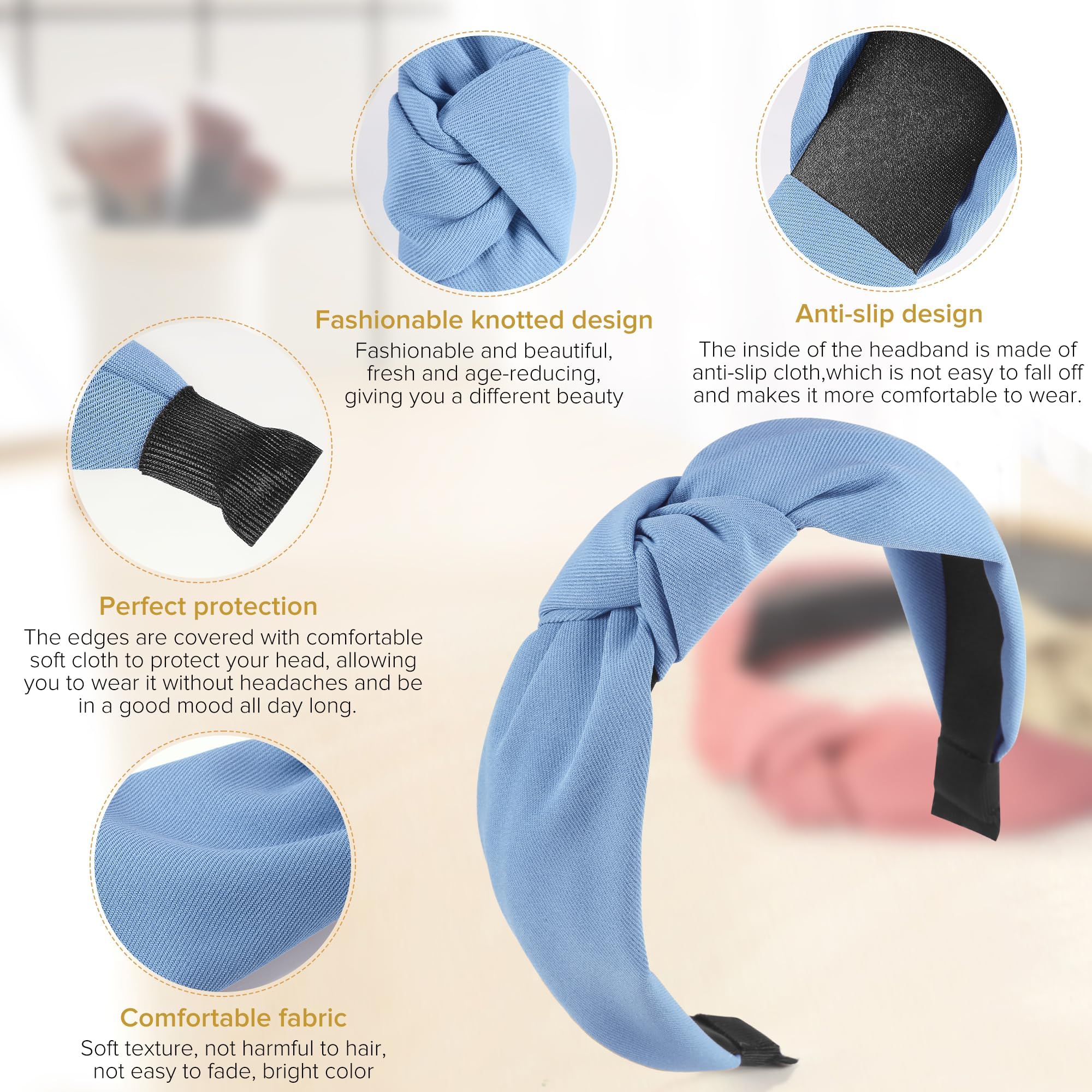 DiyJibb headbands teal turban knot provides comfortable all-day wear