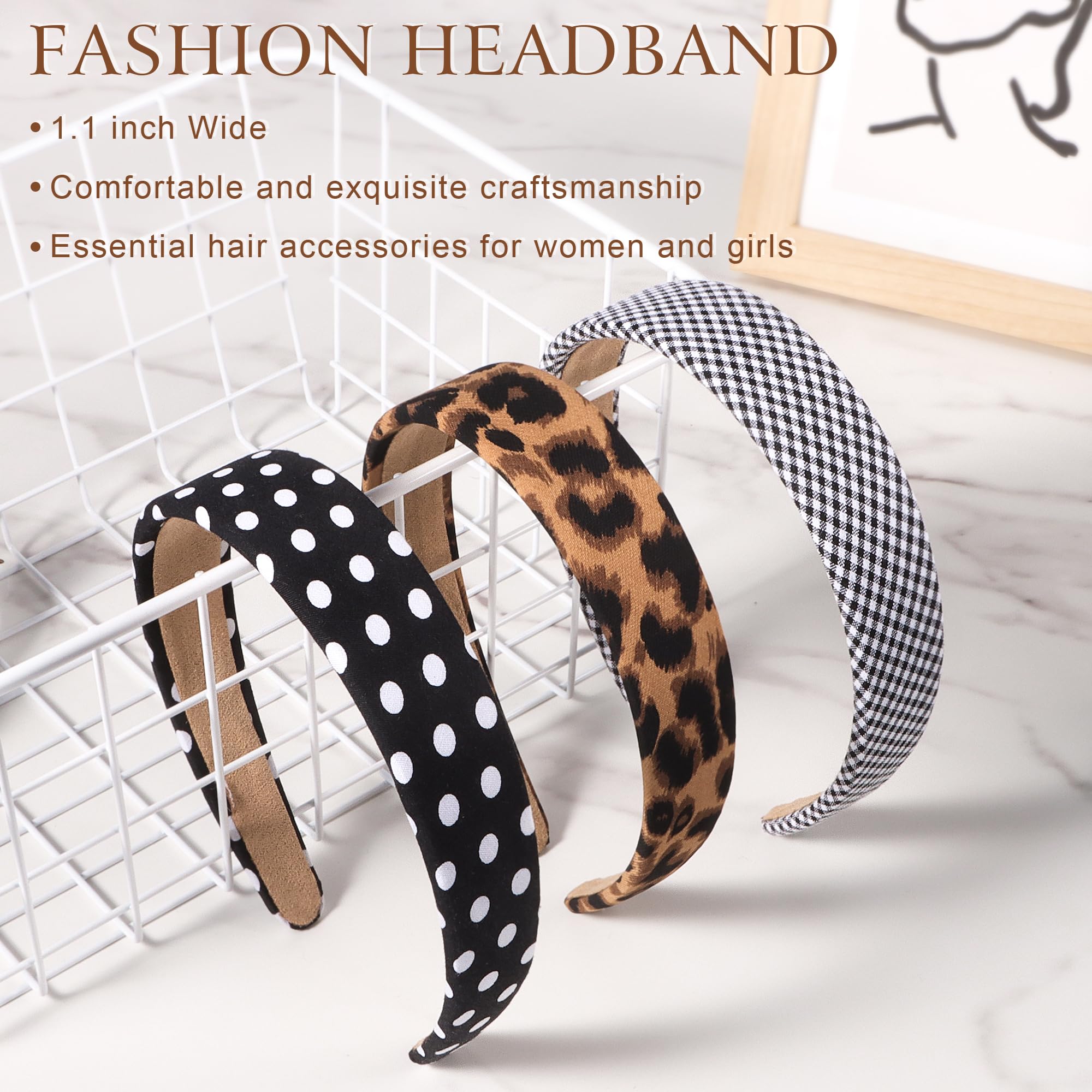DiyJibb headbands solid color pack in black adds polished style for work or formal events.