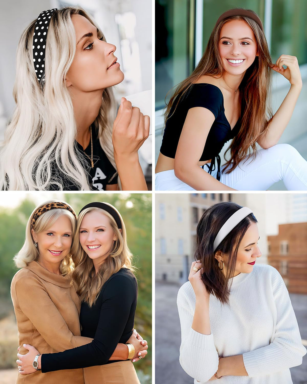 DiyJibb Headbands solid color pack complements casual, office, and event looks.