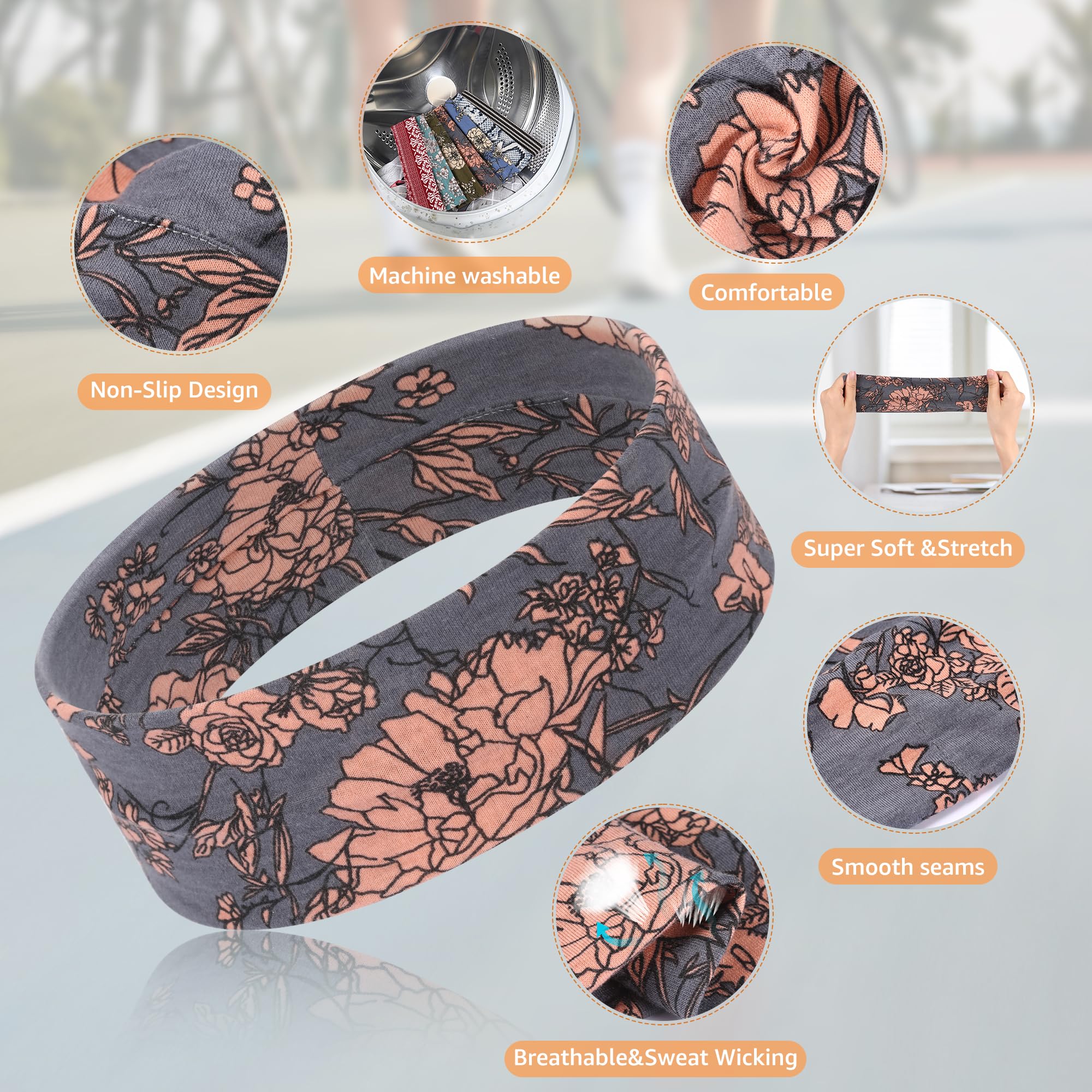 DiyJibb headbands women's fabric texture close-up highlighting cotton blend softness