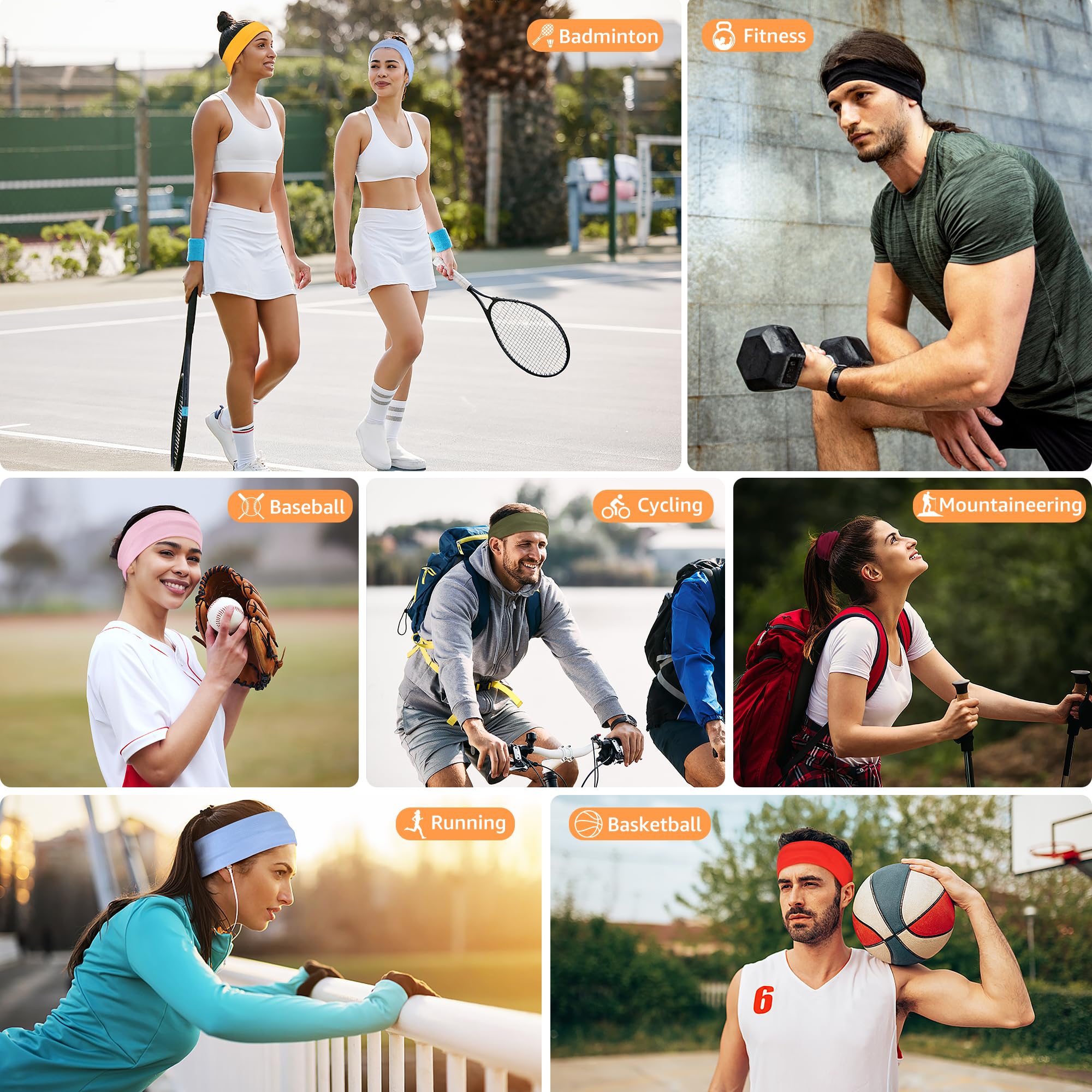 DiyJibb headbands in gray blend with outfits for daily sports