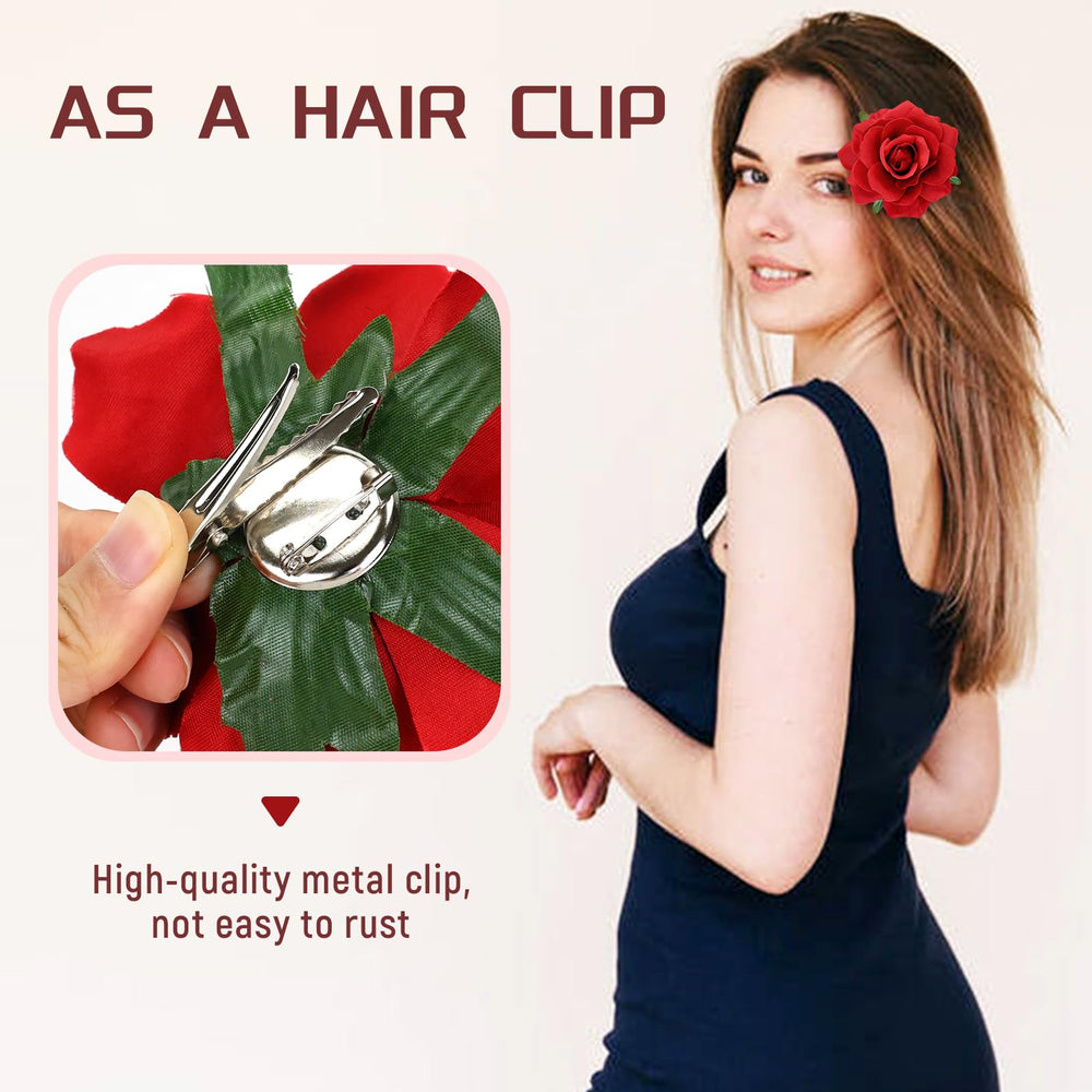 Dizila 12-pack rose brooches pin onto shawls or dresses for coordination