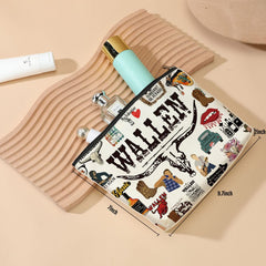 DJHUNG makeup bag close-up shows zipper and cotton-linen texture for durability.