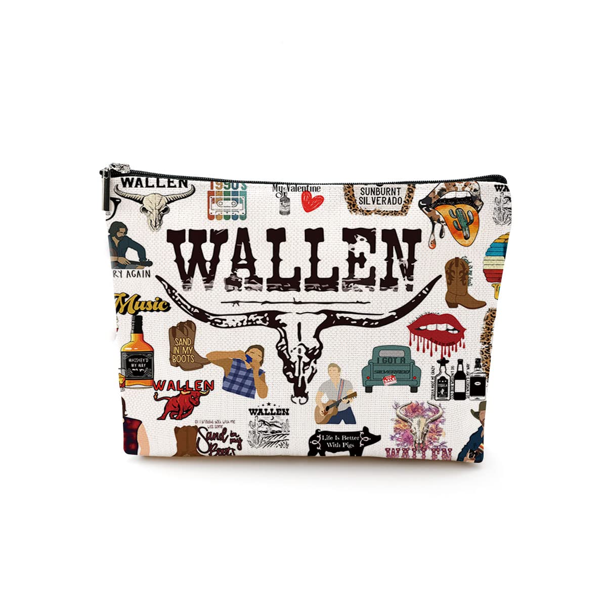 DJHUNG Inspired Singer Cosmetic Bag front view with spacious main compartment for travel cosmetics.