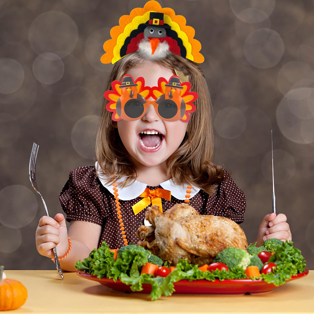 Dkomekii turkey headband worn, festive look for gatherings.
