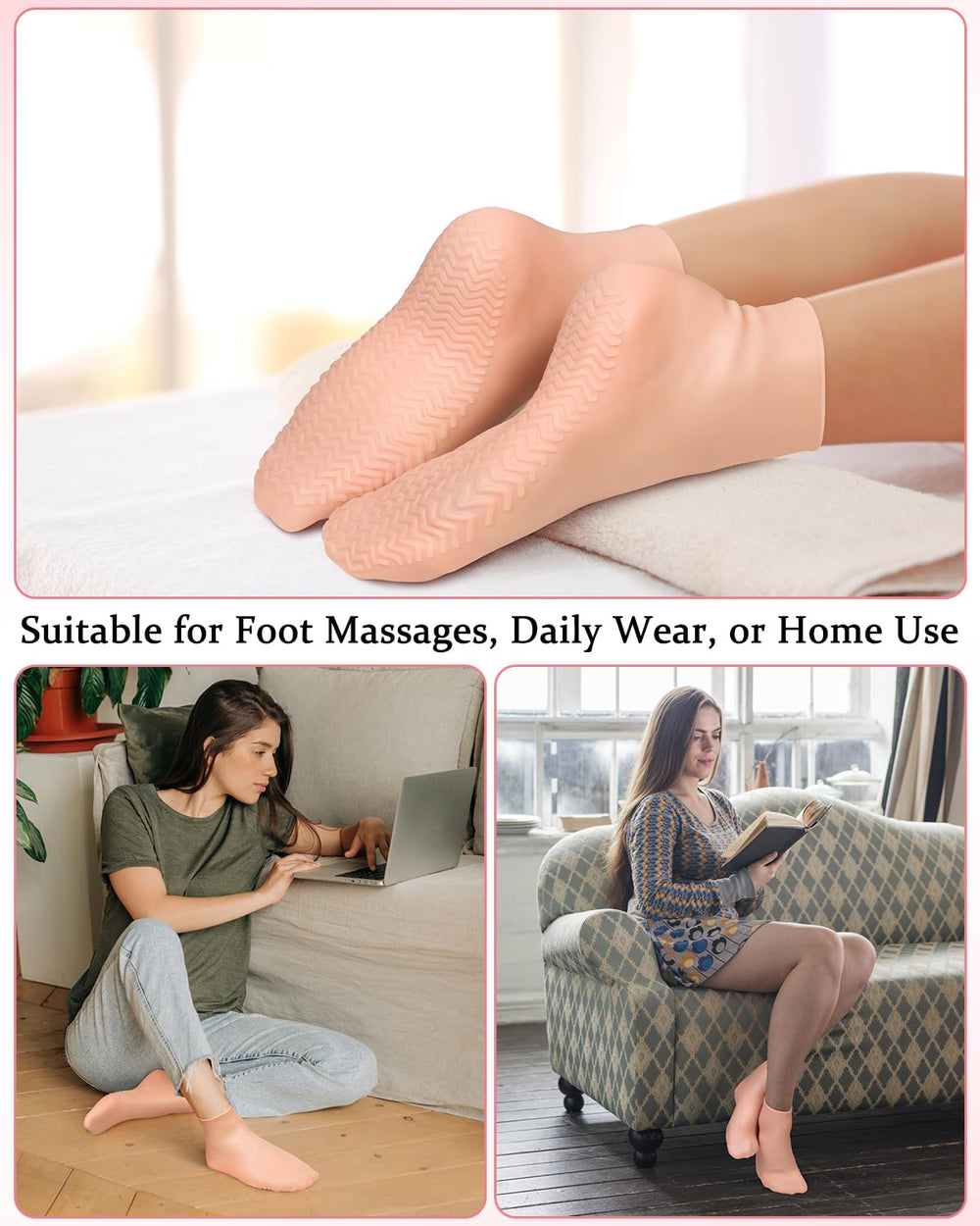 DLMDLM silicone sock pedicure at home routine illustrates convenient spa moment