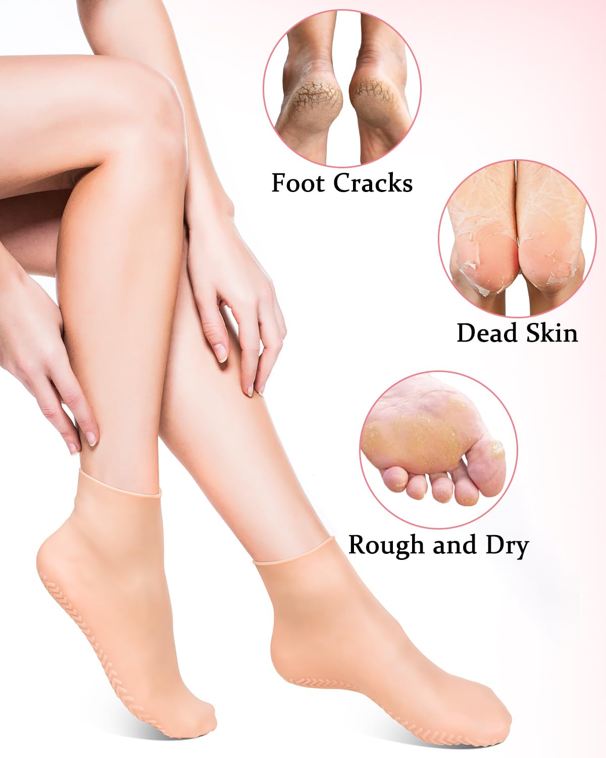 DLMDLM silicone sock size fit shows XL elasticity for larger feet