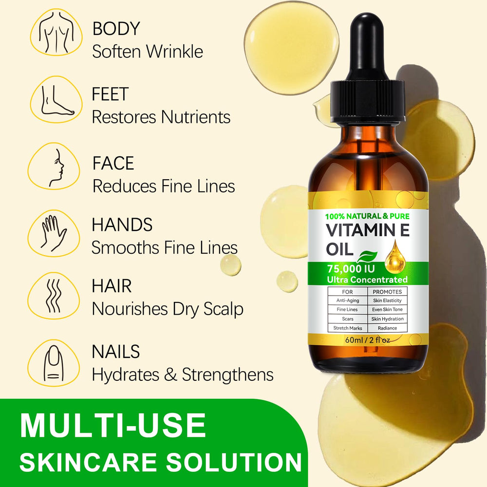 DLOMFVFQ vitamin E oil used on body, hands, feet for nourishing hydration