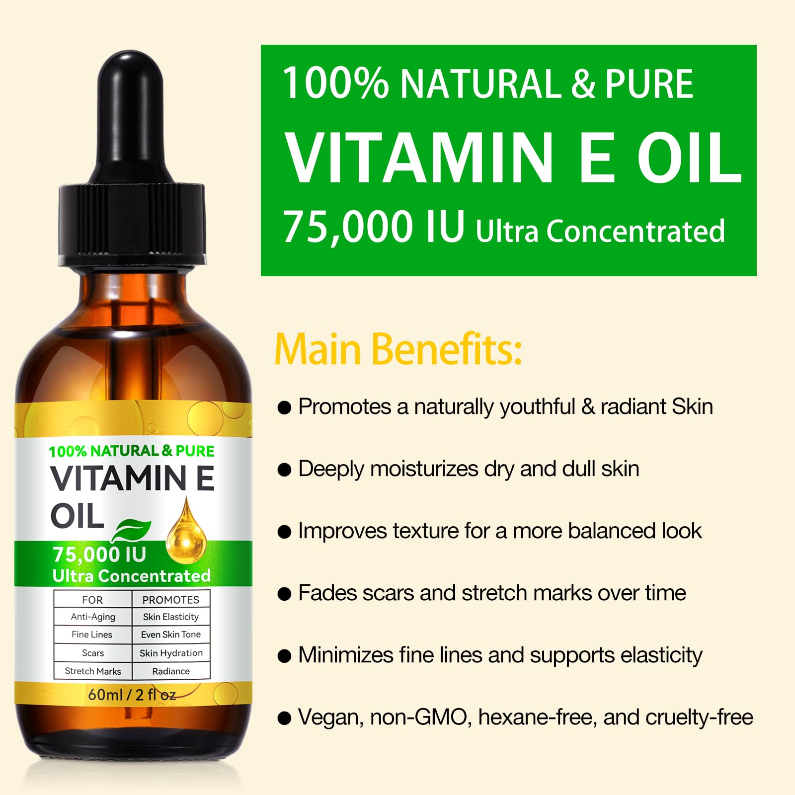 DLOMFVFQ vitamin E oil texture on skin demonstrating deep hydration