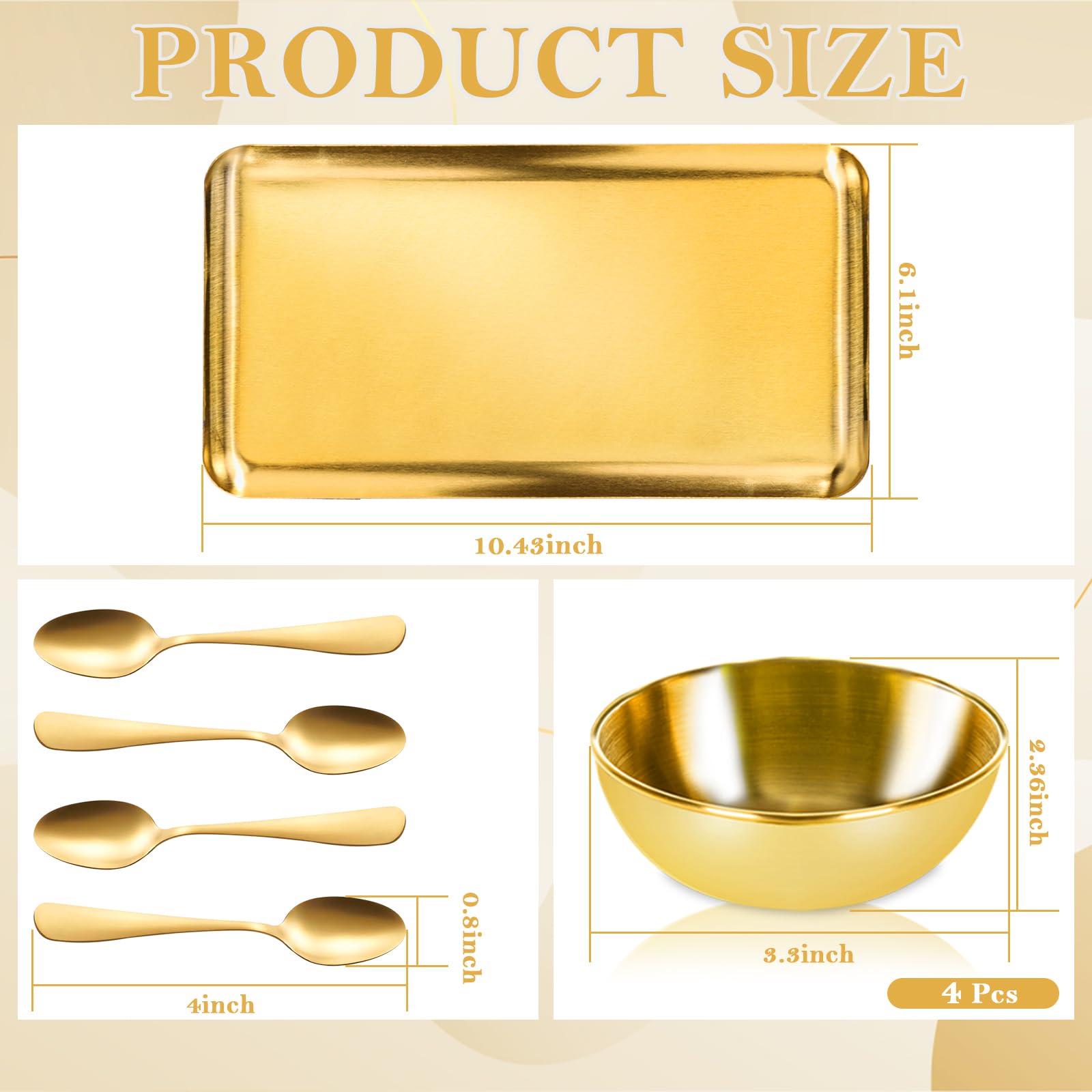 DLUGOPIS gold stainless bowls 3.3x1.2 inches for precise mask mixing.