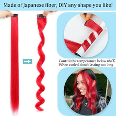 Dlyoigr red extensions show rust-resistant snap clips for secure all-day wear.