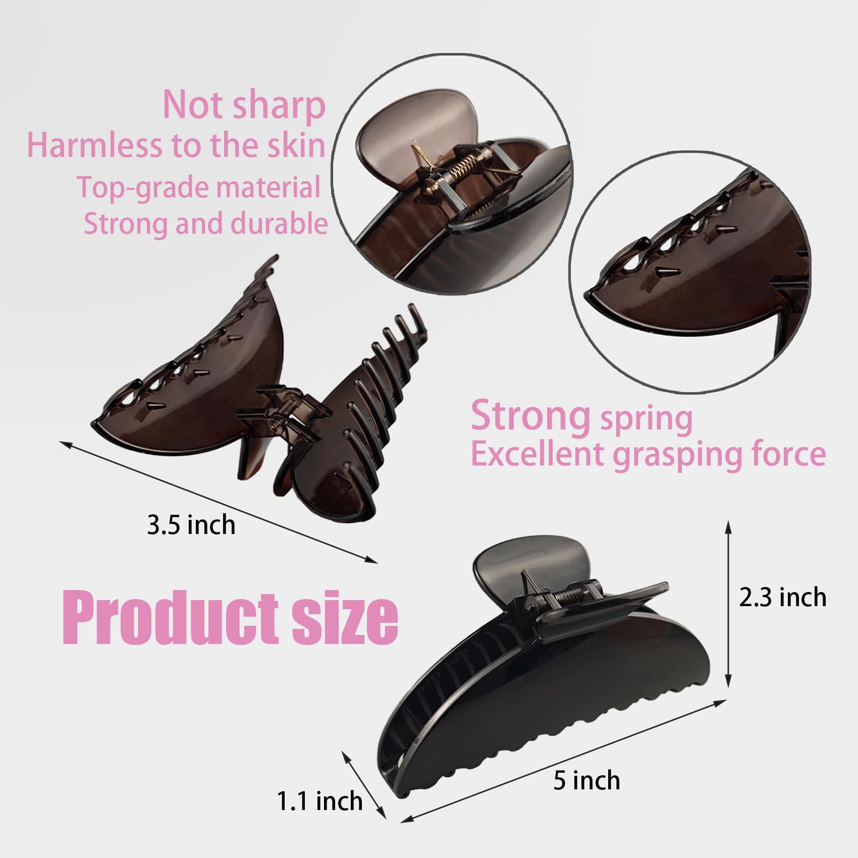 DMJHJY large acrylic hair clip 5inch clear highlights transparent design for versatile wear.