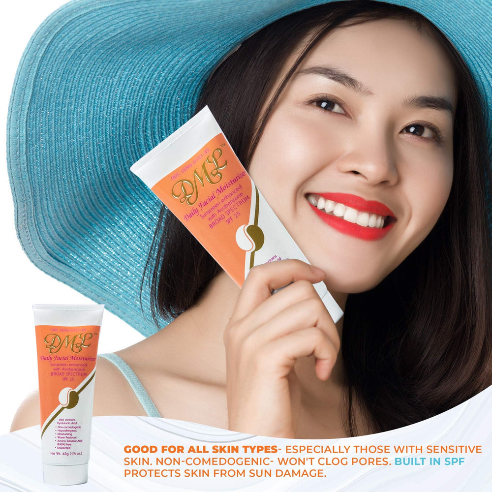DML Daily Facial Moisturizer with hyaluronic acid and dimethicone boosts hydration and barrier protection.