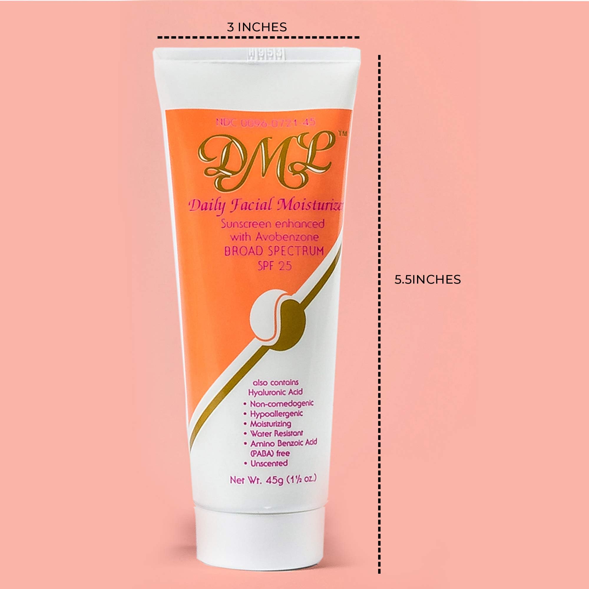 DML Daily Facial Moisturizer travel-size bottle is ideal for on-the-go routines.