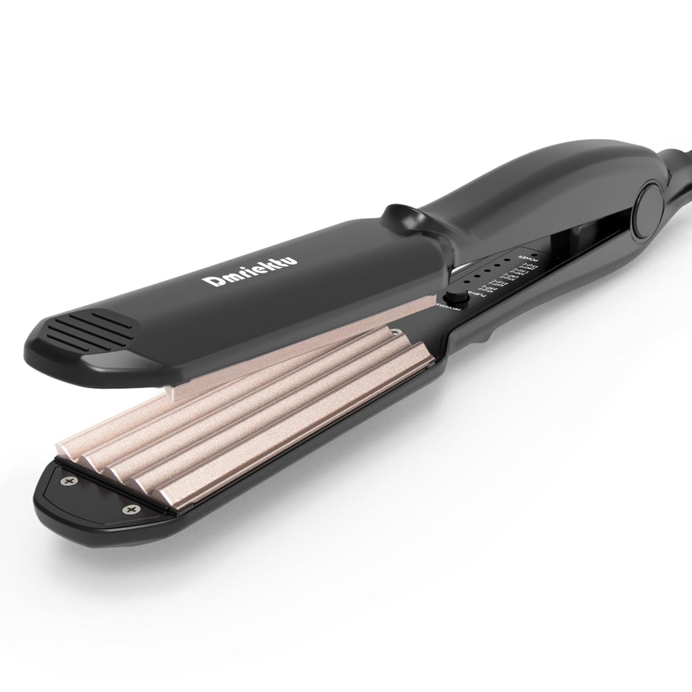 Dmriektu hair crimper ceramic plates closeup for smooth, frizz-free styling.