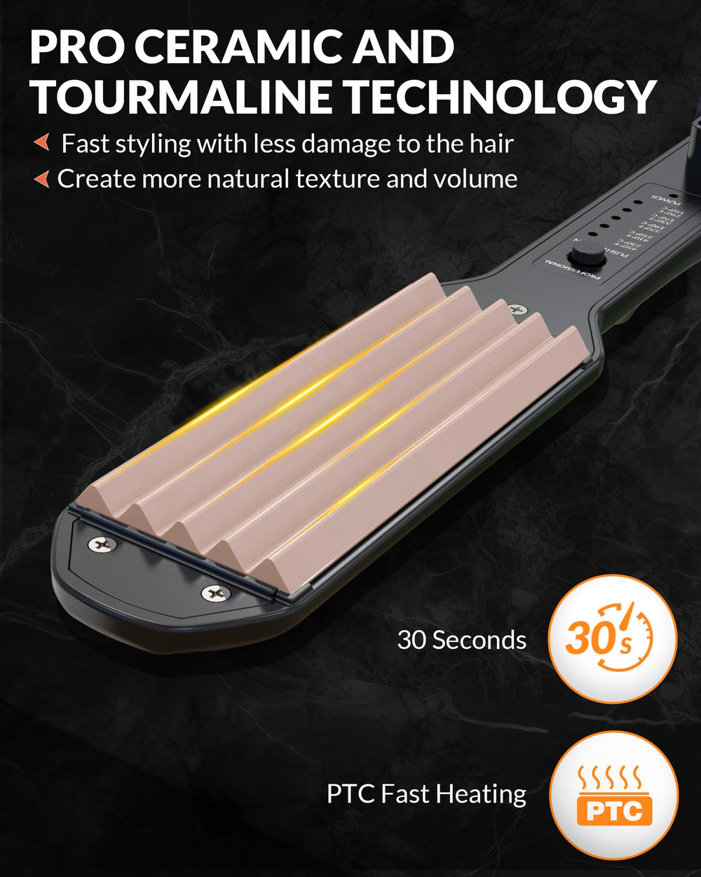 Dmriektu hair crimper ergonomic non-slip design for comfortable grip.