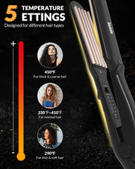 Dmriektu hair crimper fast heat-up in 30 seconds for quick styling.