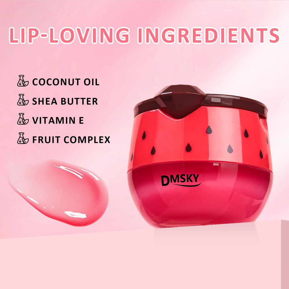 DMSKY Bee Lip Balm Honey Pot formula with coconut oil and shea butter for hydration.