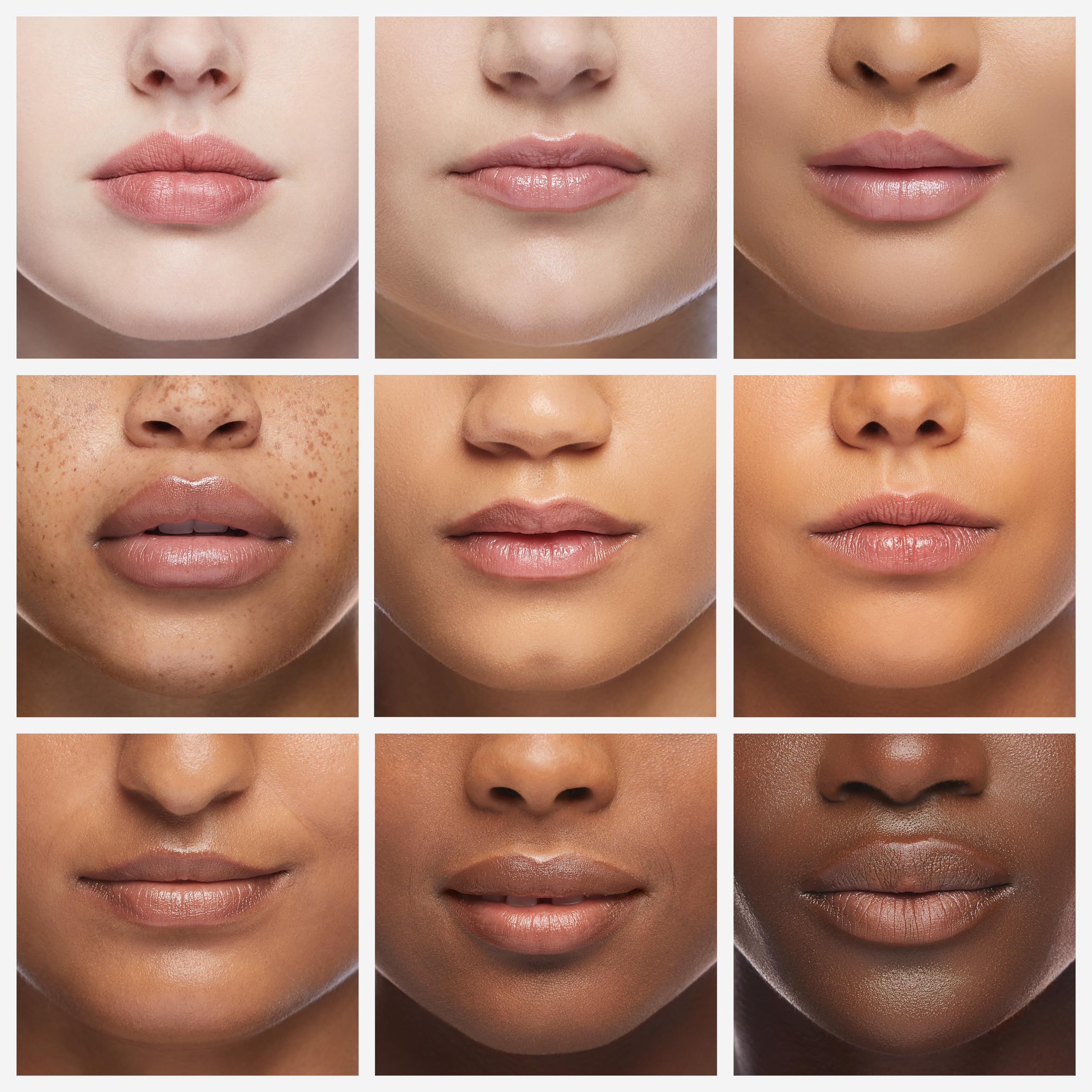 Dmsky lip balm application close-up shows creamy texture for smooth lips.