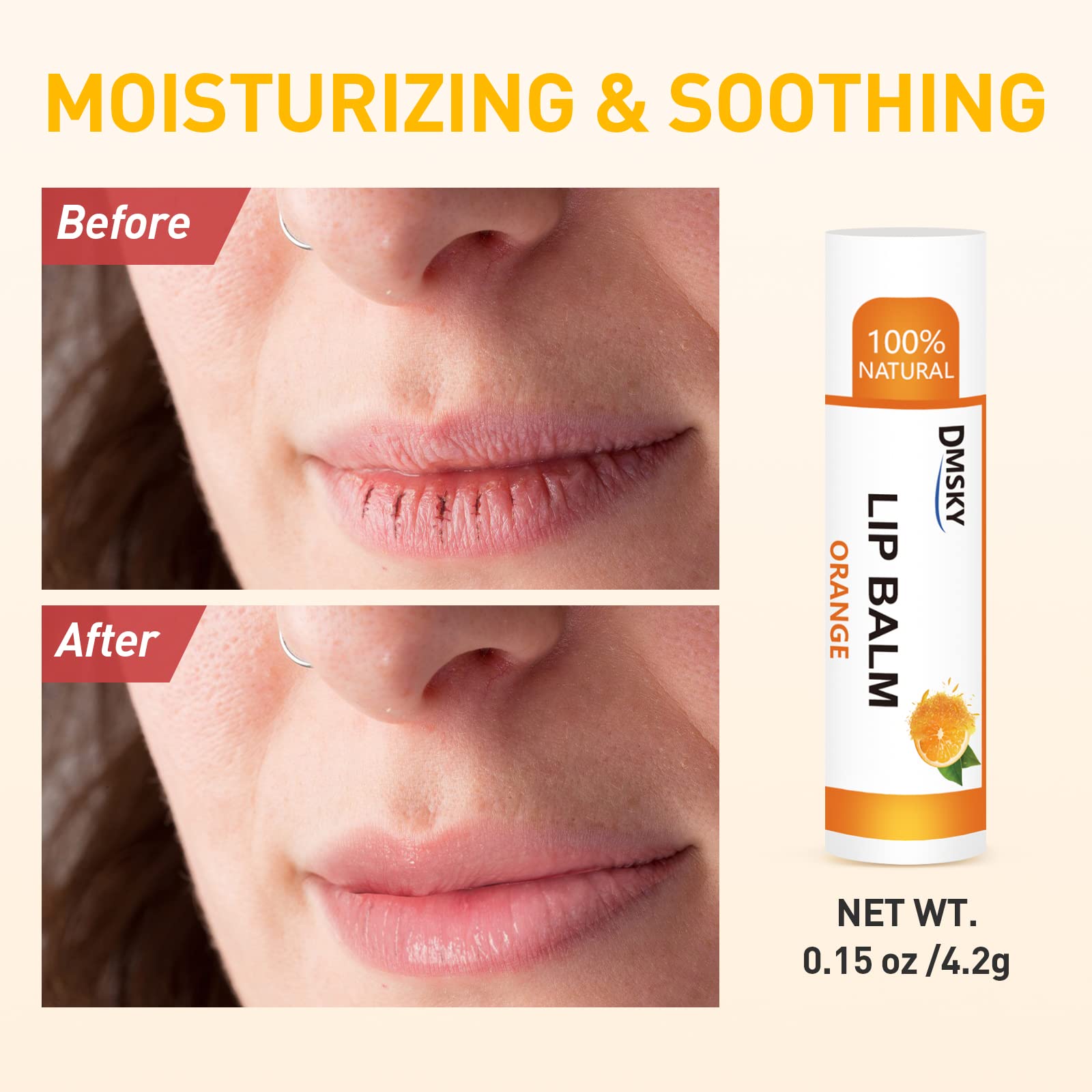 Dmsky lip balm peppermint flavor offers a cool sensation and lasting hydration.