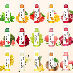 Dmsky lip balm flavors collection shows 15 subtle scents.