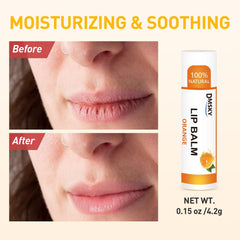 Dmsky lip balm vitamin E boosts skin-friendly moisture.