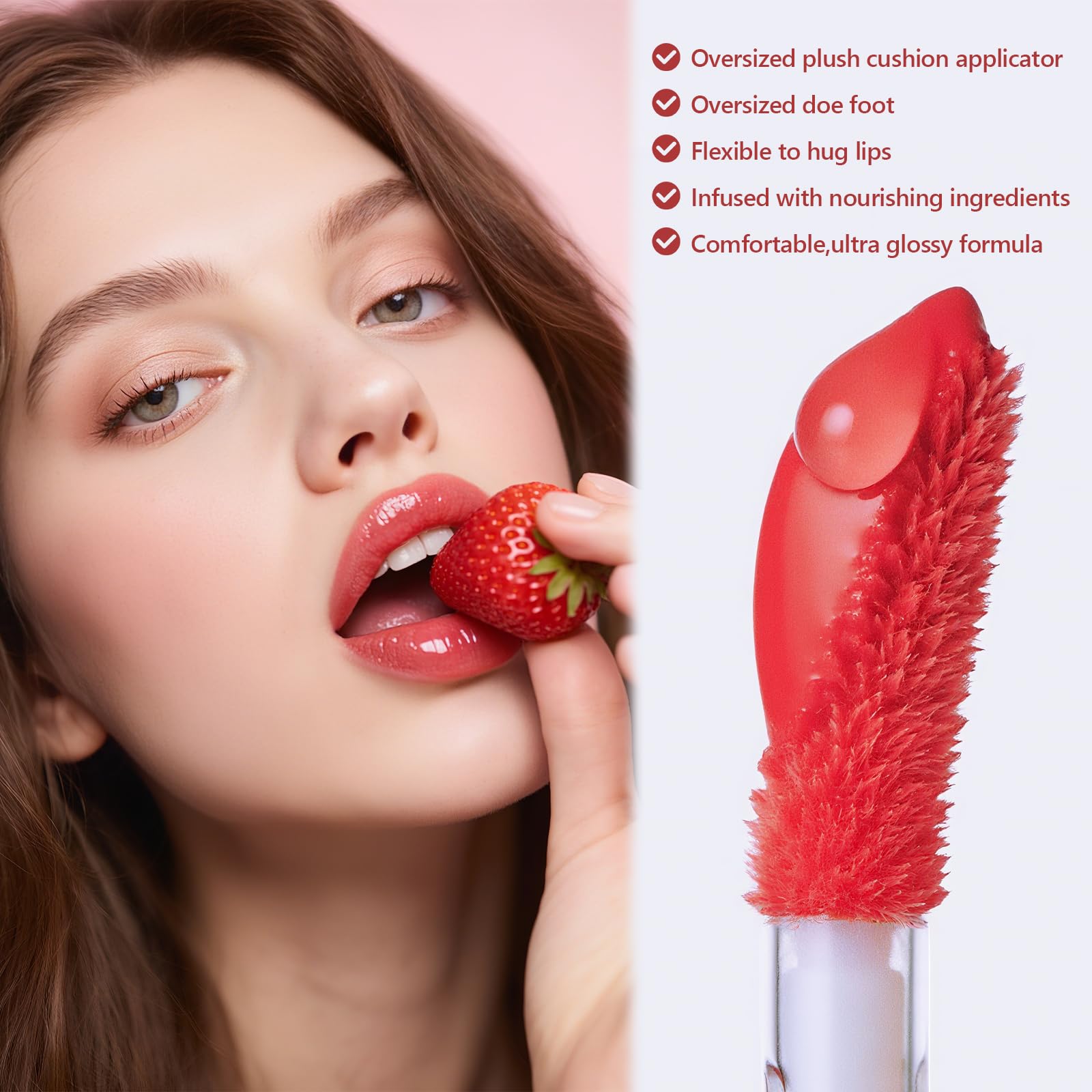 Dmsky lip gloss non-sticky feel enhances comfort during daily wear.